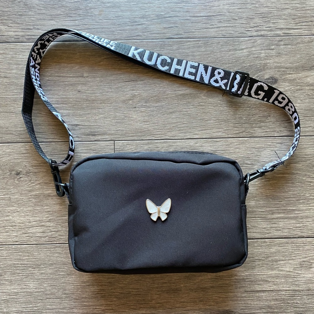 Women’s Small Black and White Crossbody Bag Street Fashion